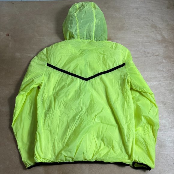 Forever 21 Men's Size Small Full Zip Windbreaker Hooded Neon Yellow Jacket - Picture 3 of 5